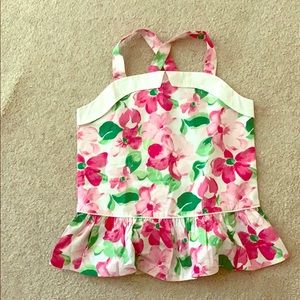 Janie and Jack NWT Pink and Green peplum tank